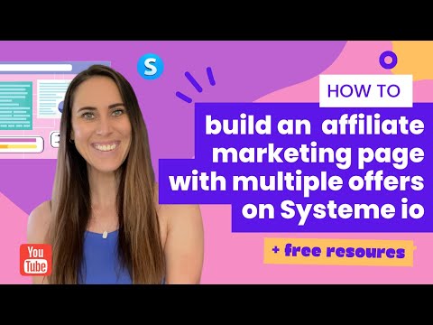 How to build a simple one page affiliate marketing landing page with multiple offers on Systeme.io [Video]