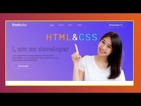 How To Make An Portfolio Landing Page Website Design Only HTML & CSS 2024 [Video]