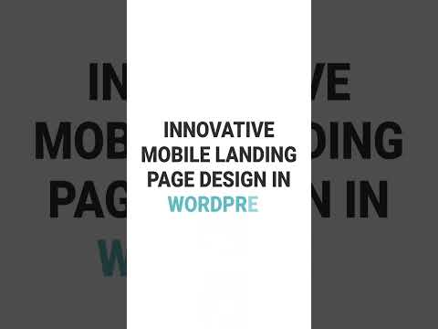 Innovative Mobile Landing Page Design #wordpress #wordpresstutorial  [Video]