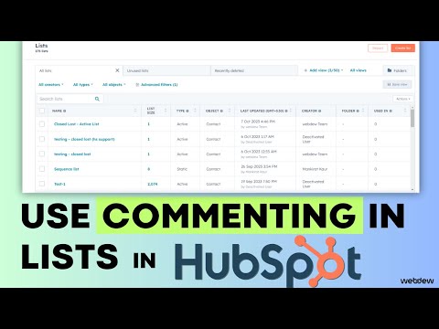 How to use commenting in HubSpot lists [Video]