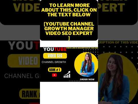youtube channel growth manager video SEO expert