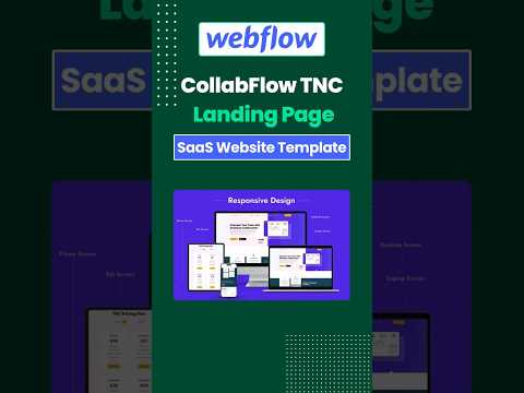 CollabFlow TNC Landing Page – Webflow SaaS Website Template [Video]