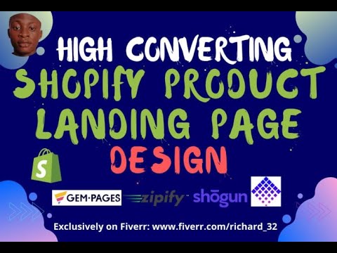 I will Design shopify landing page, product landing page, sales page, homepage, pagefly [Video]