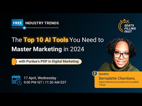 🔥The Top 10 AI Tools You Need to Master Marketing in 2024 | AI in Digital Marketing | Simplilearn [Video]