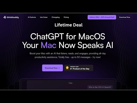 Thinkbuddy Lifetime Deal - ChatGPT for MacOSYour Mac Now Speaks AI [Video]