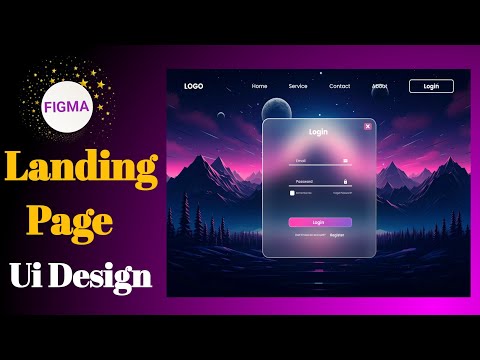 Landing Page Ui Design in Figma | Animated landing page with login design in Figma [Video]