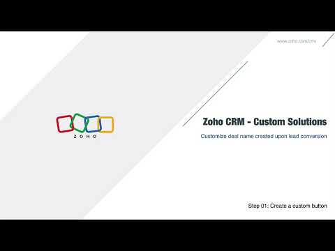 Customize deal name created upon lead conversion |  Zoho CRM Solutions [Video]