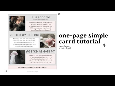 one-page simple carrd tutorial!　✦　cr; trshygirl [Video]
