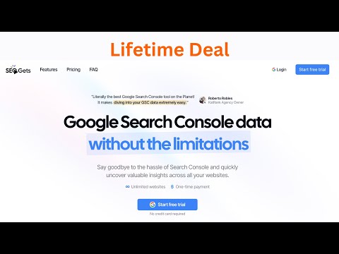 SeoGets Lifetime Deal - Say Goodbye to Google Search Console Limitations [Video]