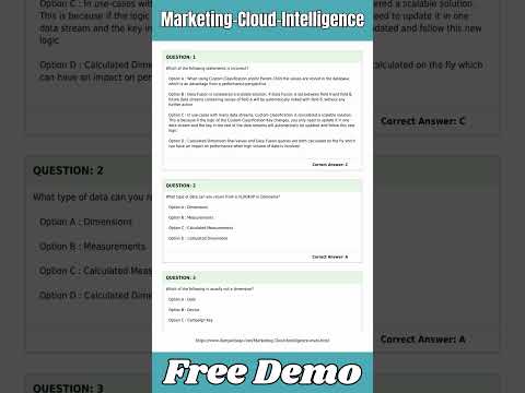 Marketing-Cloud-Intelligence Certification Exam Dumps – Recent and Free [Video]