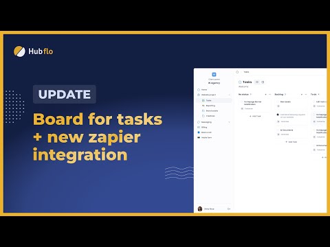 Hubflo Product Updates - Board view for Tasks and new Zapier integration + API [Video]
