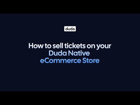 How to Sell Tickets on Your Duda Native eCommerce Store 🎟️ [Video]